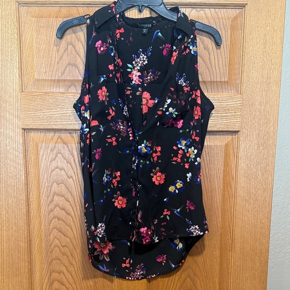 Express Tops - Express Black Multicolor Floral Blouse